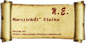 Marczinkó Etelka névjegykártya